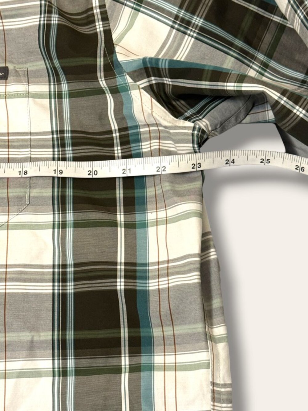 Eddie Bauer Shirt Mens LT Classic Fit Plaid Button Up Long Sleeve Green Gray - Picture 8 of 9